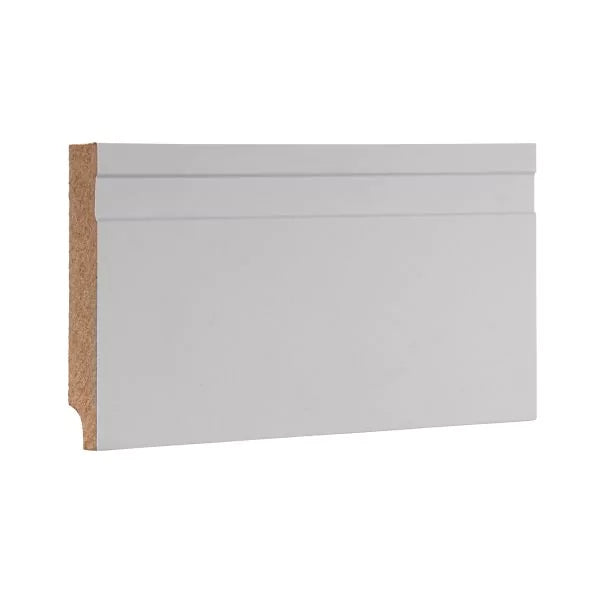 Rodapé 10 cm em MDF Branco com friso - Madebene