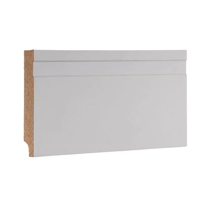 Rodapé 10 cm em MDF Branco com friso - Madebene
