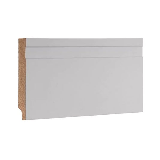 Rodapé 10 cm em MDF Branco com friso - Madebene