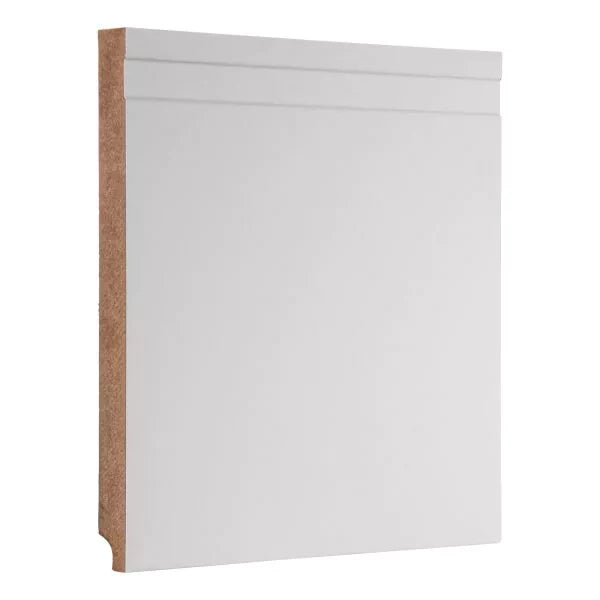 Rodapé 12 cm em MDF Branco com friso - Madebene