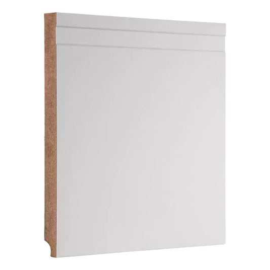 Rodapé 12 cm em MDF Branco com friso - Madebene