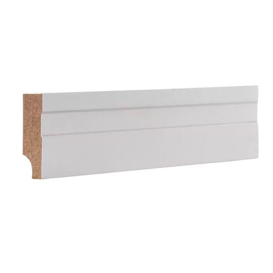 Rodapé 5 cm em MDF Branco com friso - Madebene