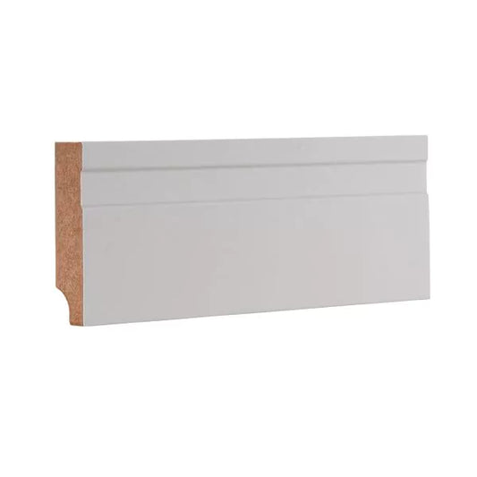 Rodapé 7 cm em MDF Branco com friso - Madebene