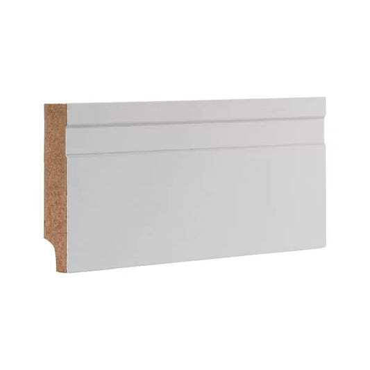 Rodapé 8 cm em MDF Branco com friso - Madebene