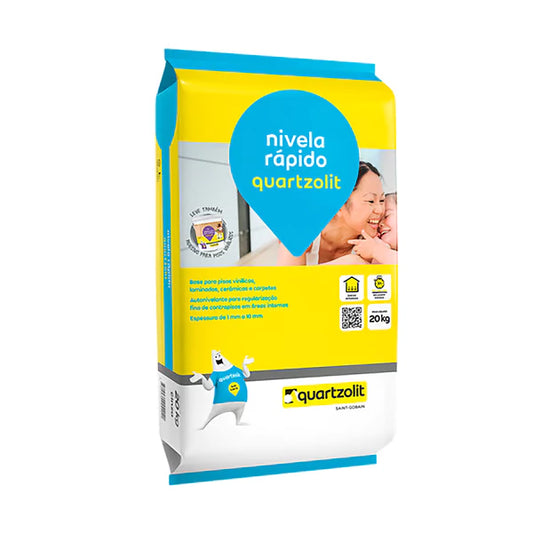 Argamassa Nivela Rápido Interno Cinza 20kg Quartzolit