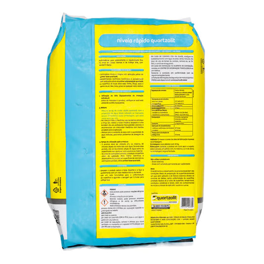 Argamassa Nivela Rápido Interno Cinza 20kg Quartzolit