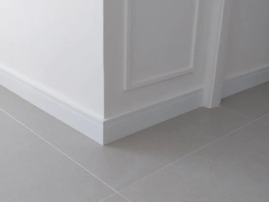 Rodapé 10 cm em MDF Branco com friso - Madebene